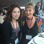 Hong Kong wine writer Rebecca Leung with Misha